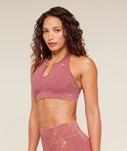 Women's Gymshark Steel Seamless Halter Neck Bra Gs Reset Pink
