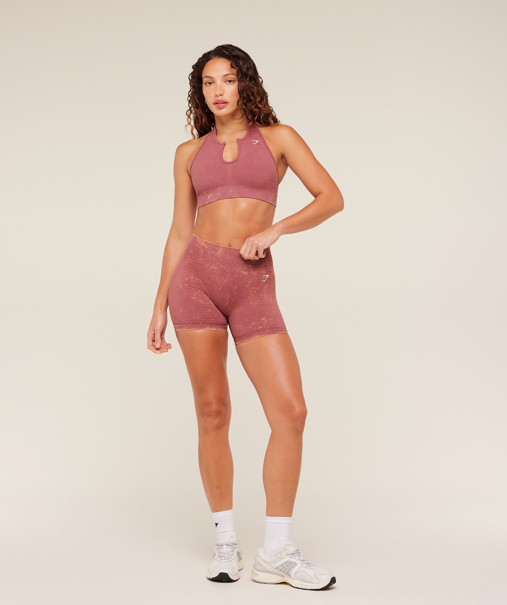 Women's Gymshark Steel Seamless Halter Neck Bra Gs Reset Pink