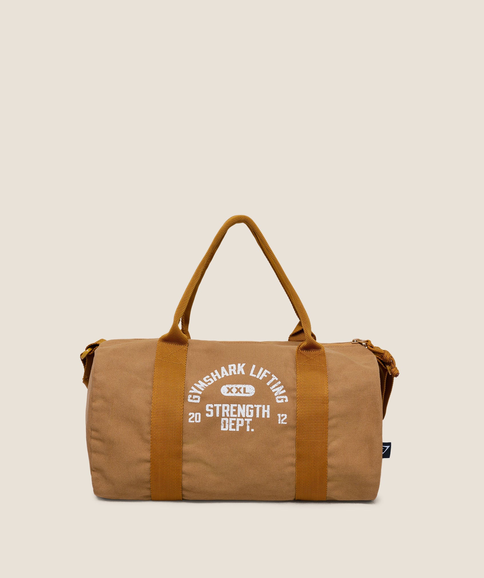 Gymshark Strength Dept Mini Canvas Duffle Bag Antique Gold