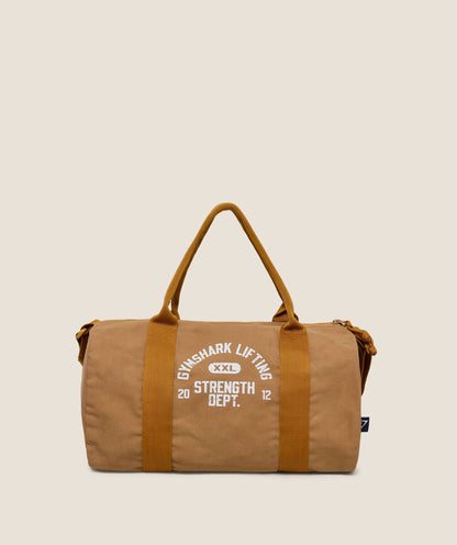 Gymshark Strength Dept Mini Canvas Duffle Bag Antique Gold