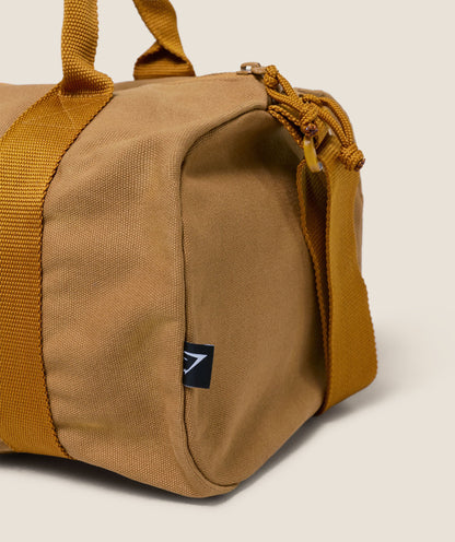 Gymshark Strength Dept Mini Canvas Duffle Bag Antique Gold