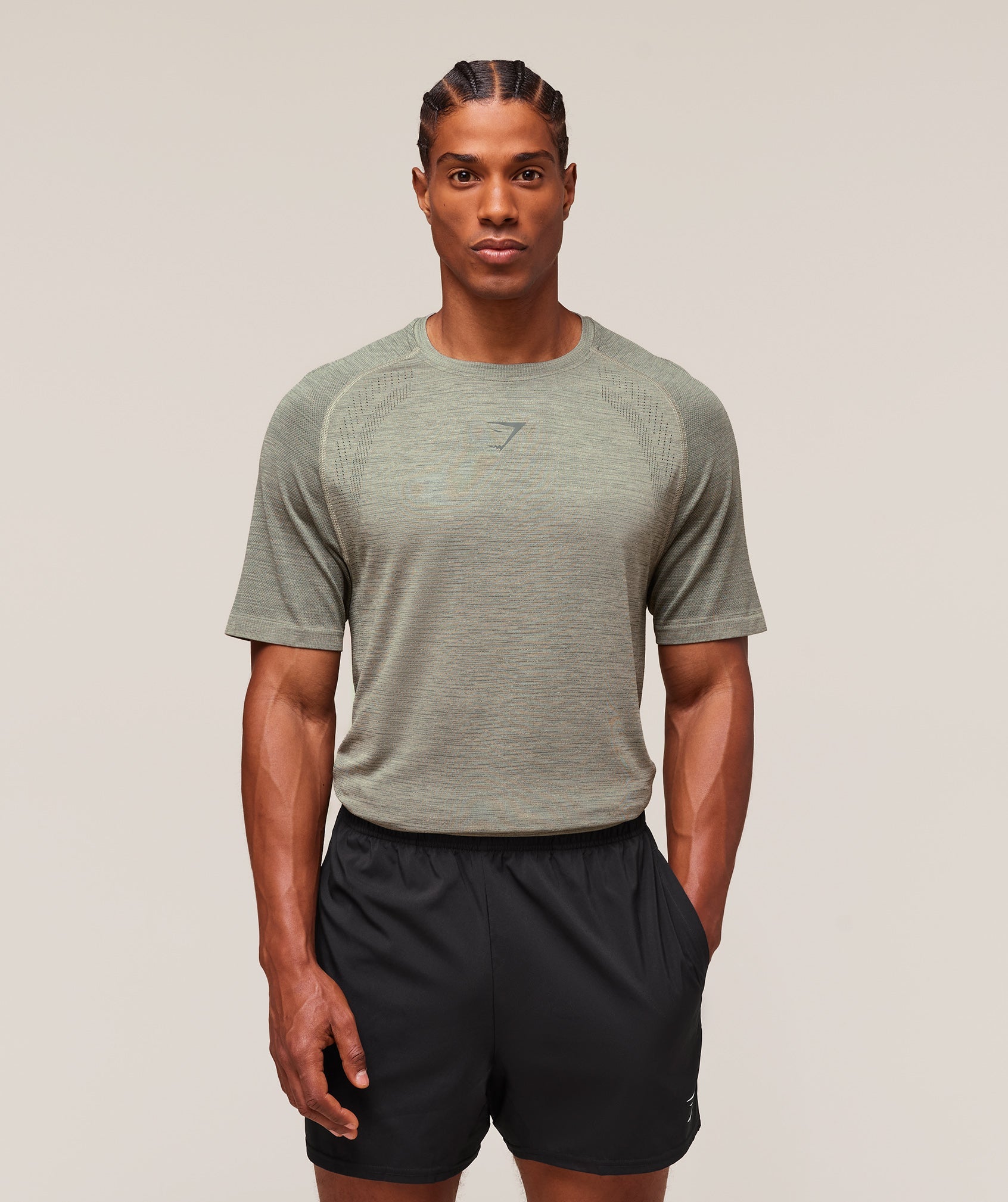Gymshark Versatile Seamless T-Shirt Chalk Green
