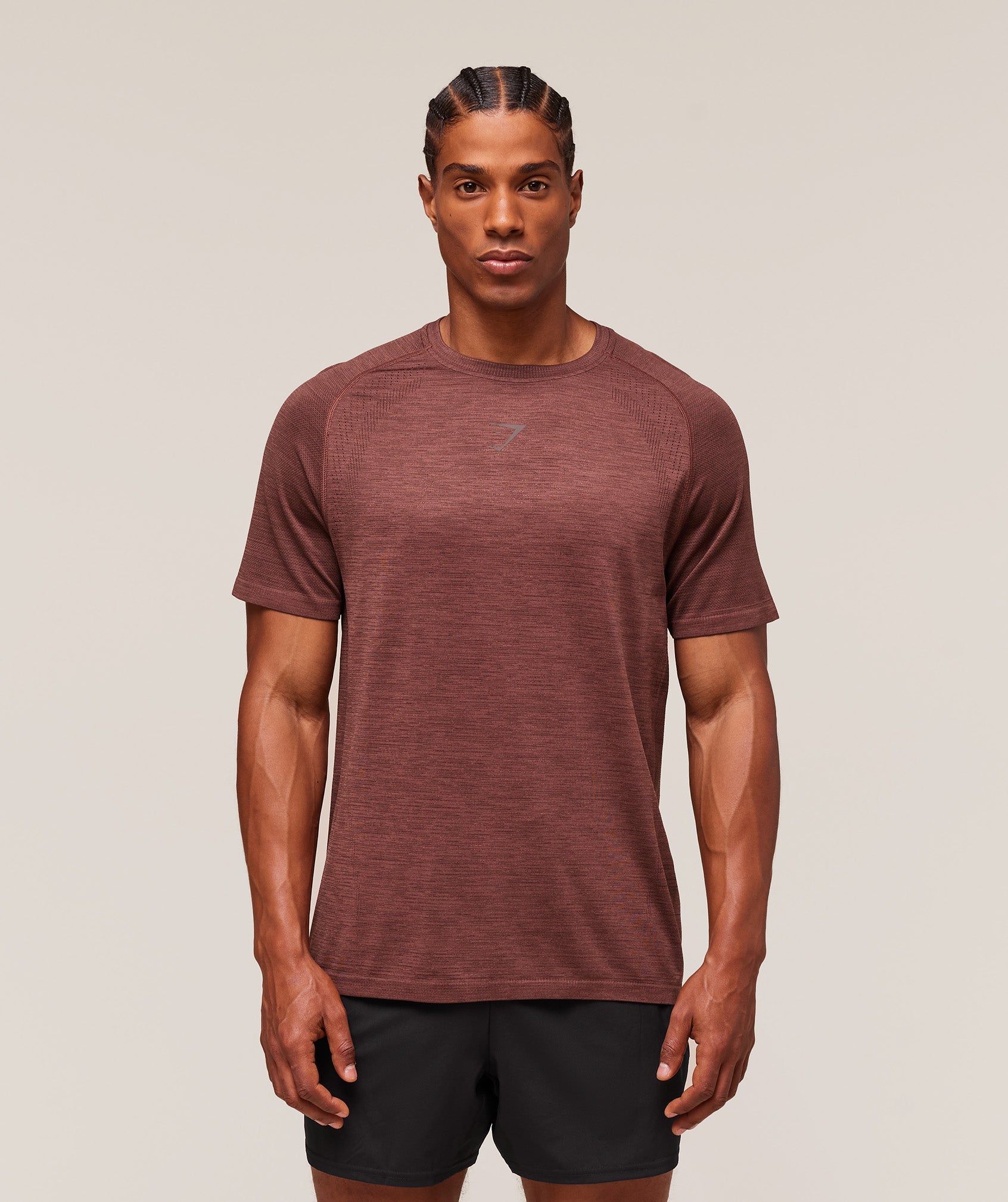 Gymshark Versatile Seamless T-Shirt Rust Brown