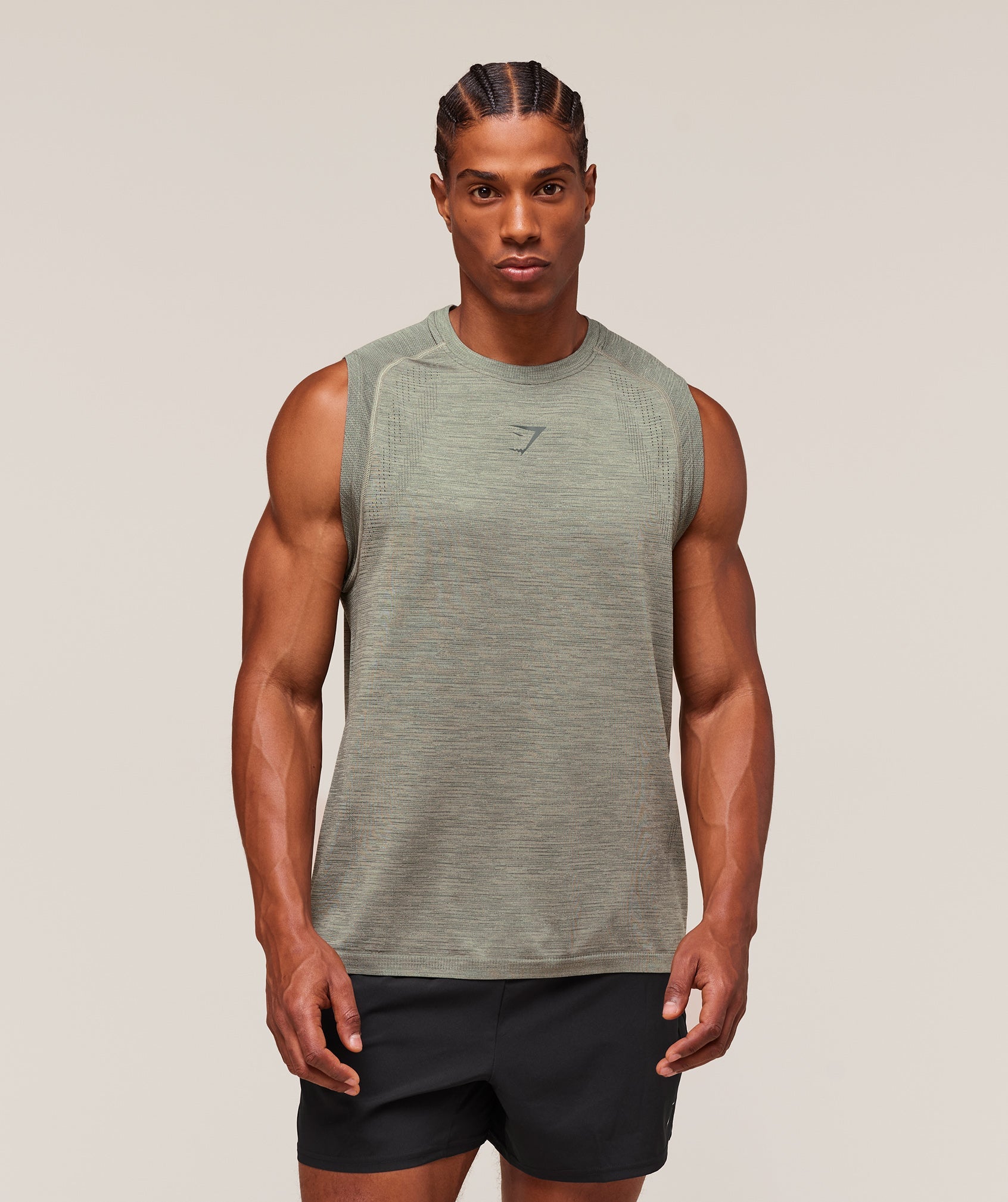 Gymshark Versatile Seamless Tank Chalk Green