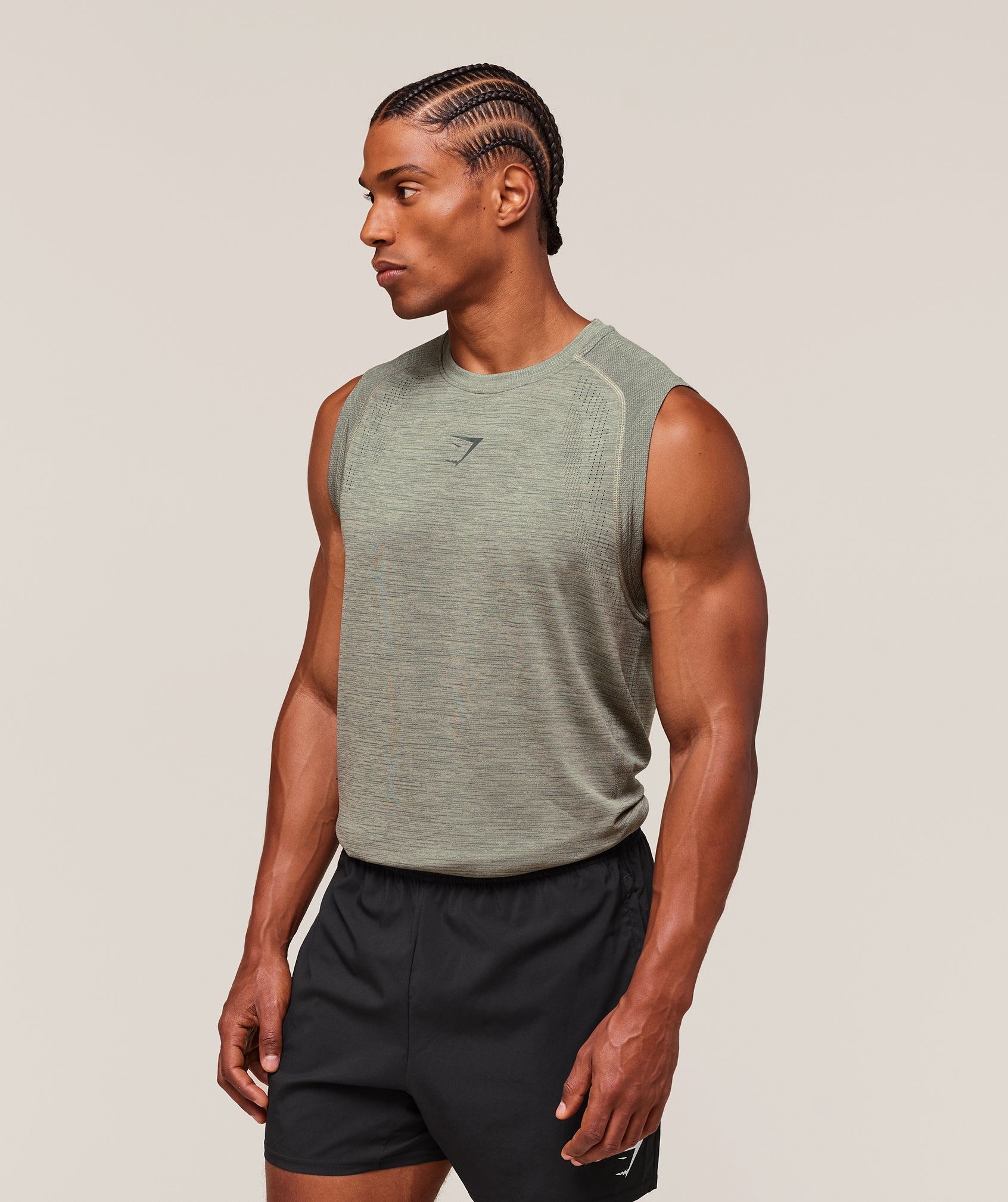 Gymshark Versatile Seamless Tank Chalk Green