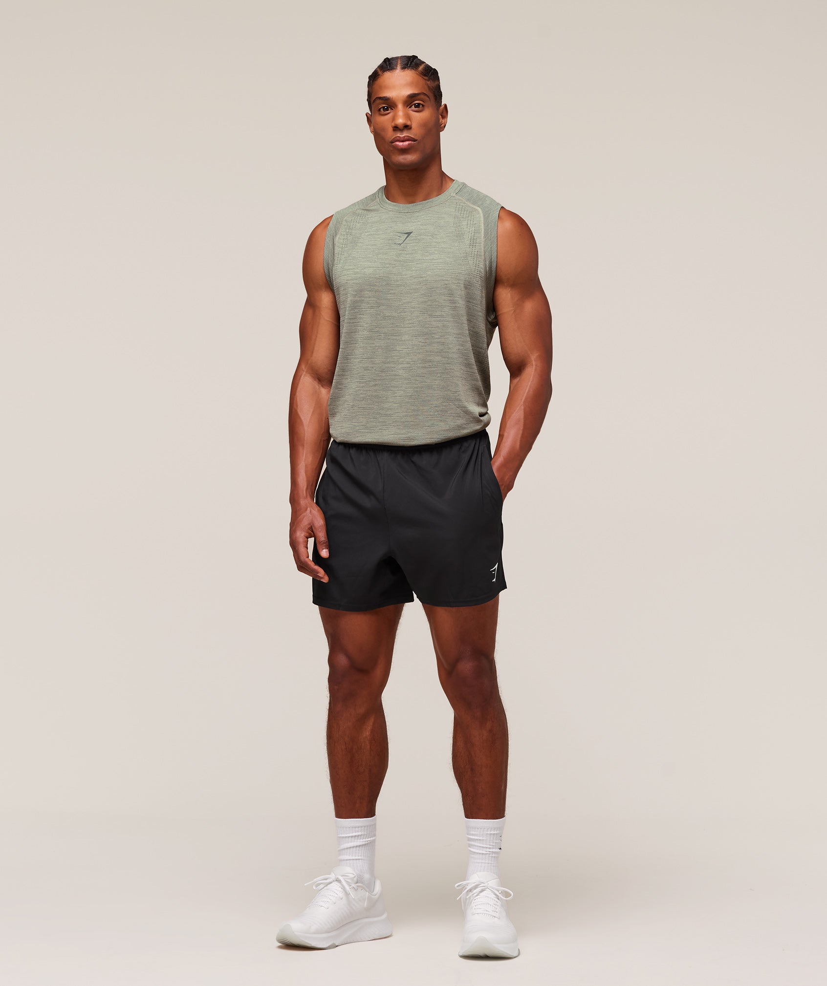 Gymshark Versatile Seamless Tank Chalk Green