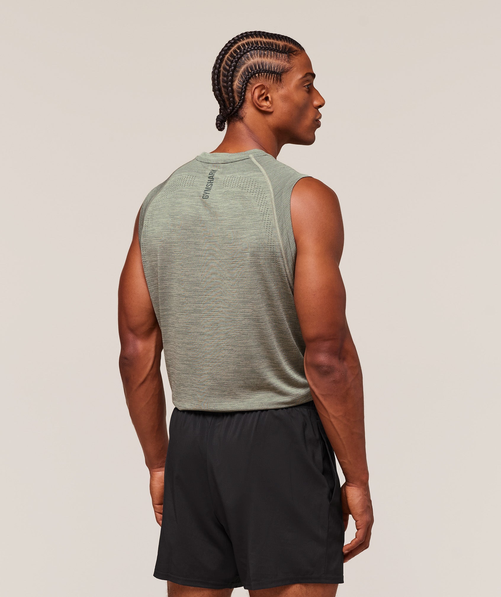 Gymshark Versatile Seamless Tank Chalk Green