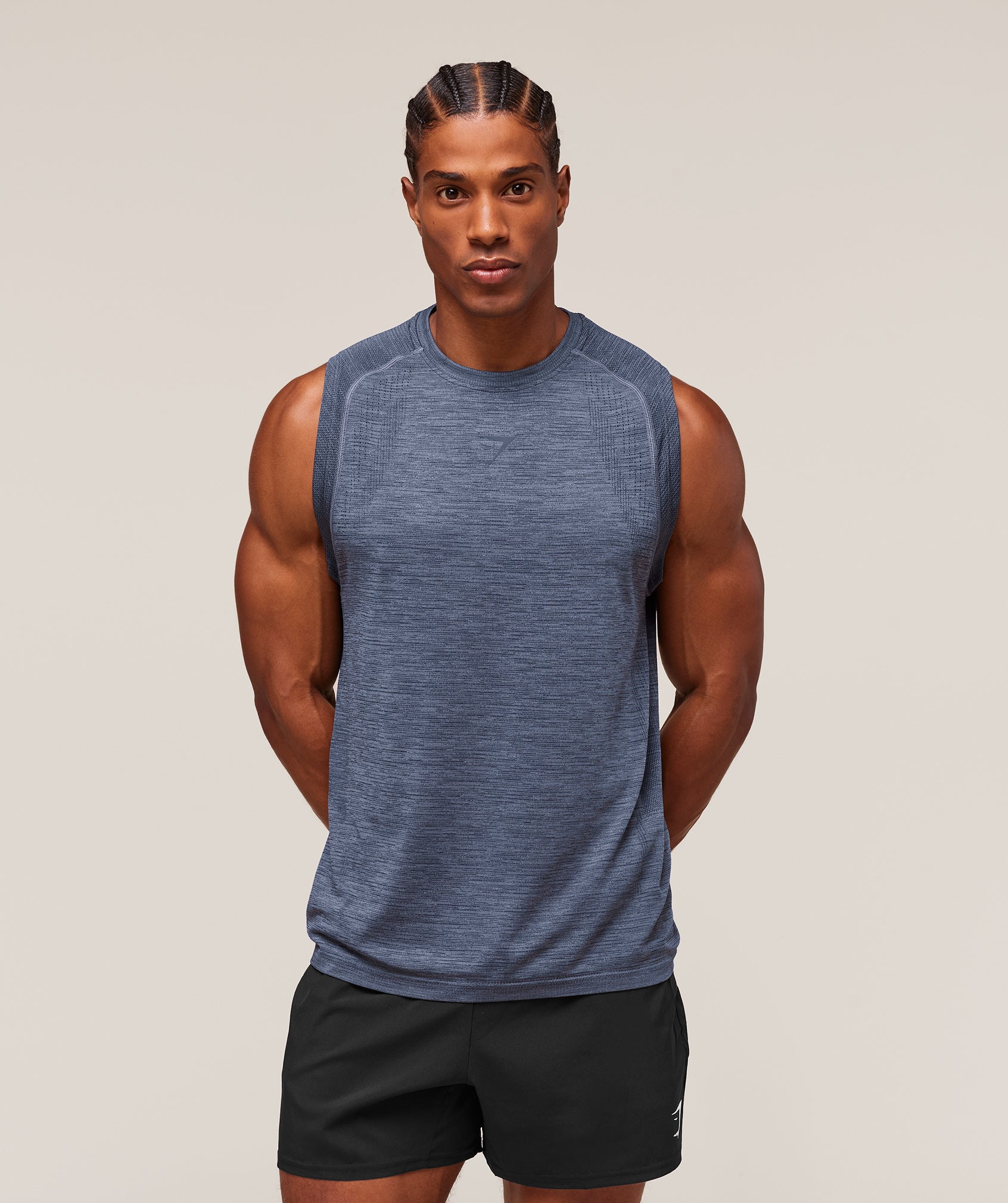 Gymshark Versatile Seamless Tank Iron Blue