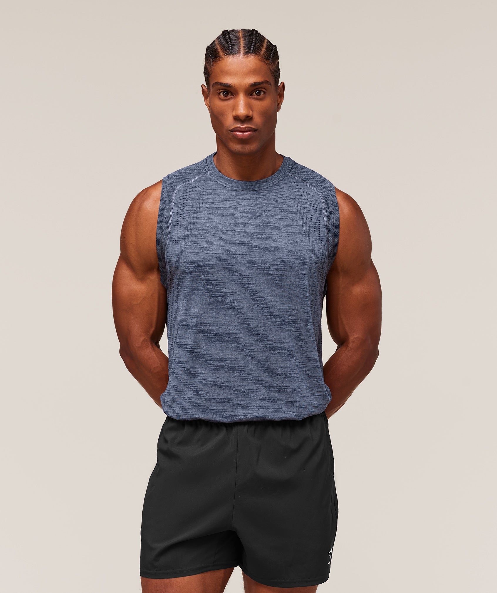 Gymshark Versatile Seamless Tank Iron Blue