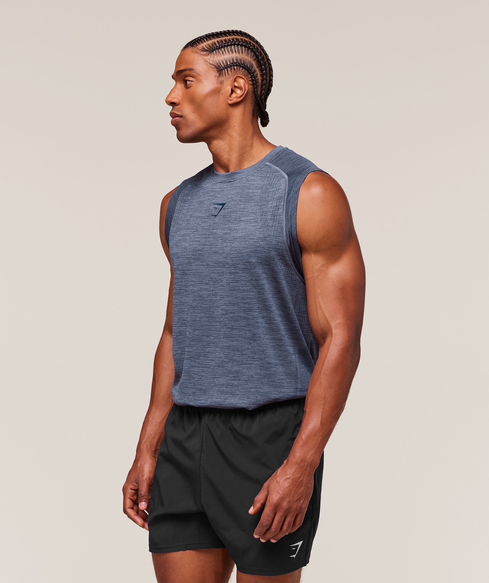 Gymshark Versatile Seamless Tank Iron Blue