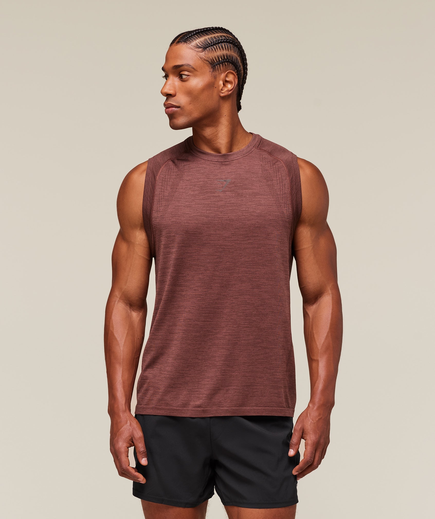Gymshark Versatile Seamless Tank Rust Brown