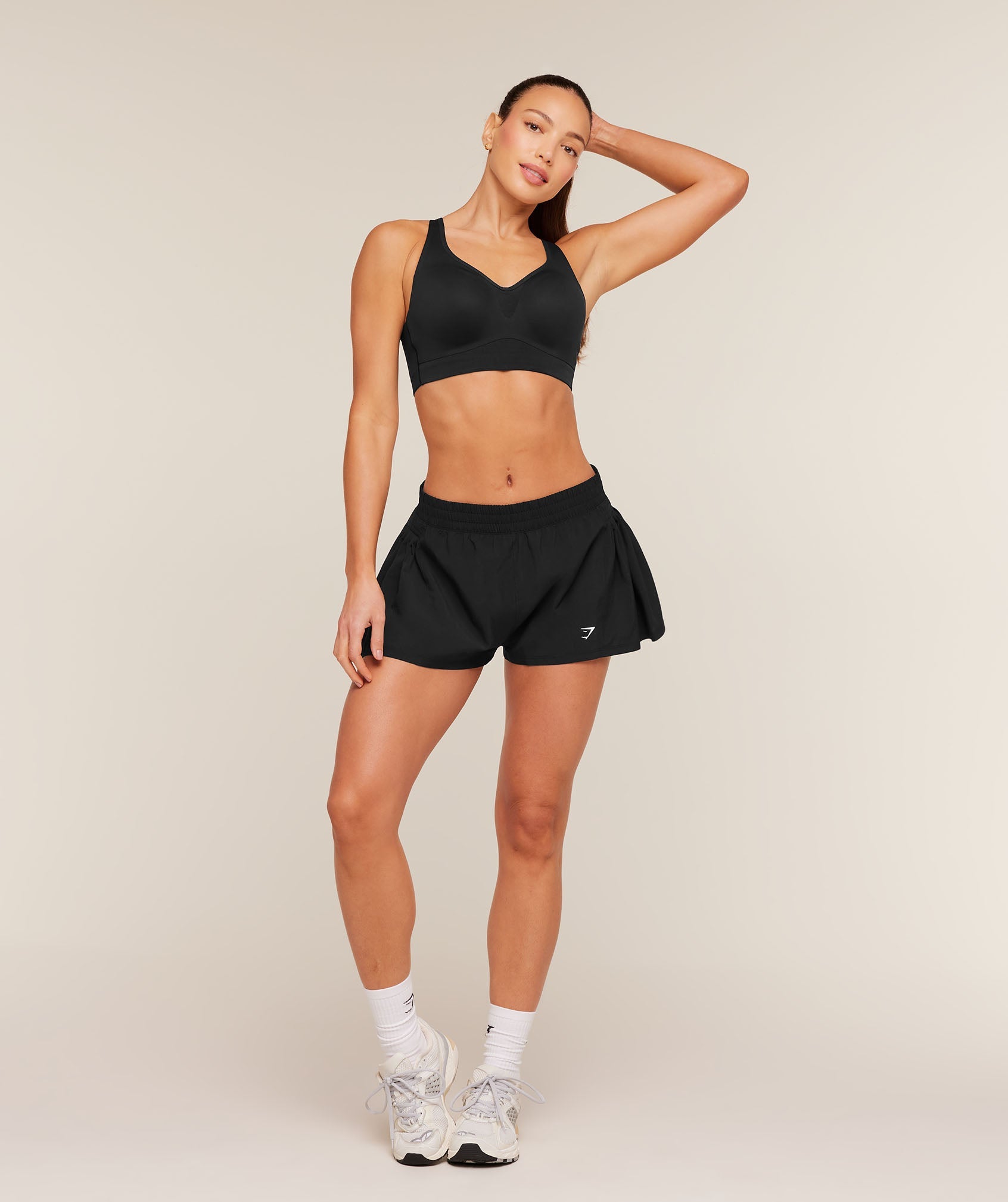 Women's Gymshark Flutter Woven Shorts Gs Black