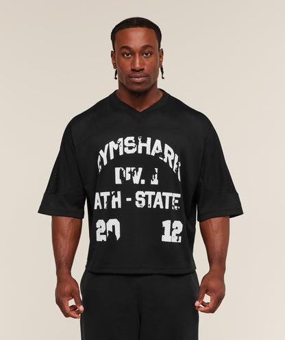 Gymshark Graphic Mesh Oversized T-Shirt Black