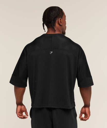 Gymshark Graphic Mesh Oversized T-Shirt Black