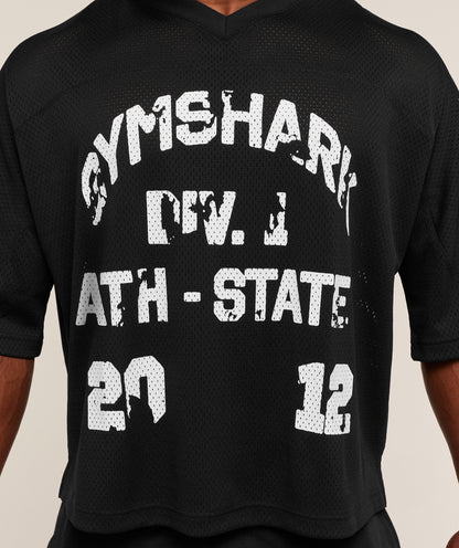 Gymshark Graphic Mesh Oversized T-Shirt Black