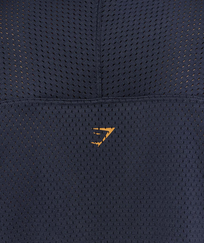 Gymshark Graphic Mesh Oversized T-Shirt Heavy Blue