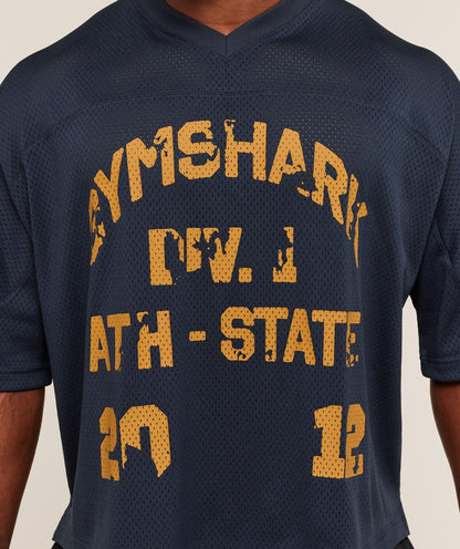 Gymshark Graphic Mesh Oversized T-Shirt Heavy Blue