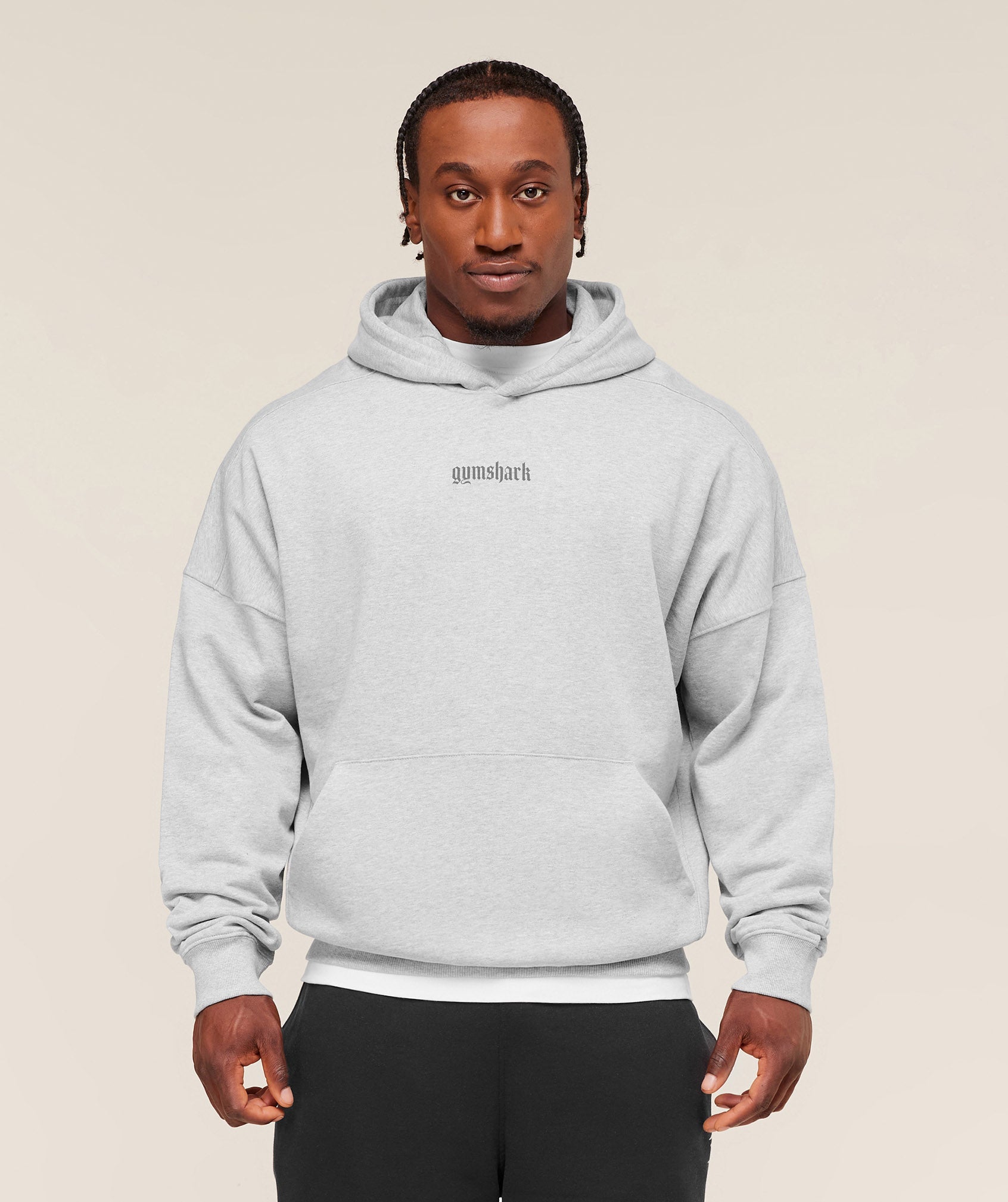 Gymshark Olde English Hoodie Soft Grey Marl