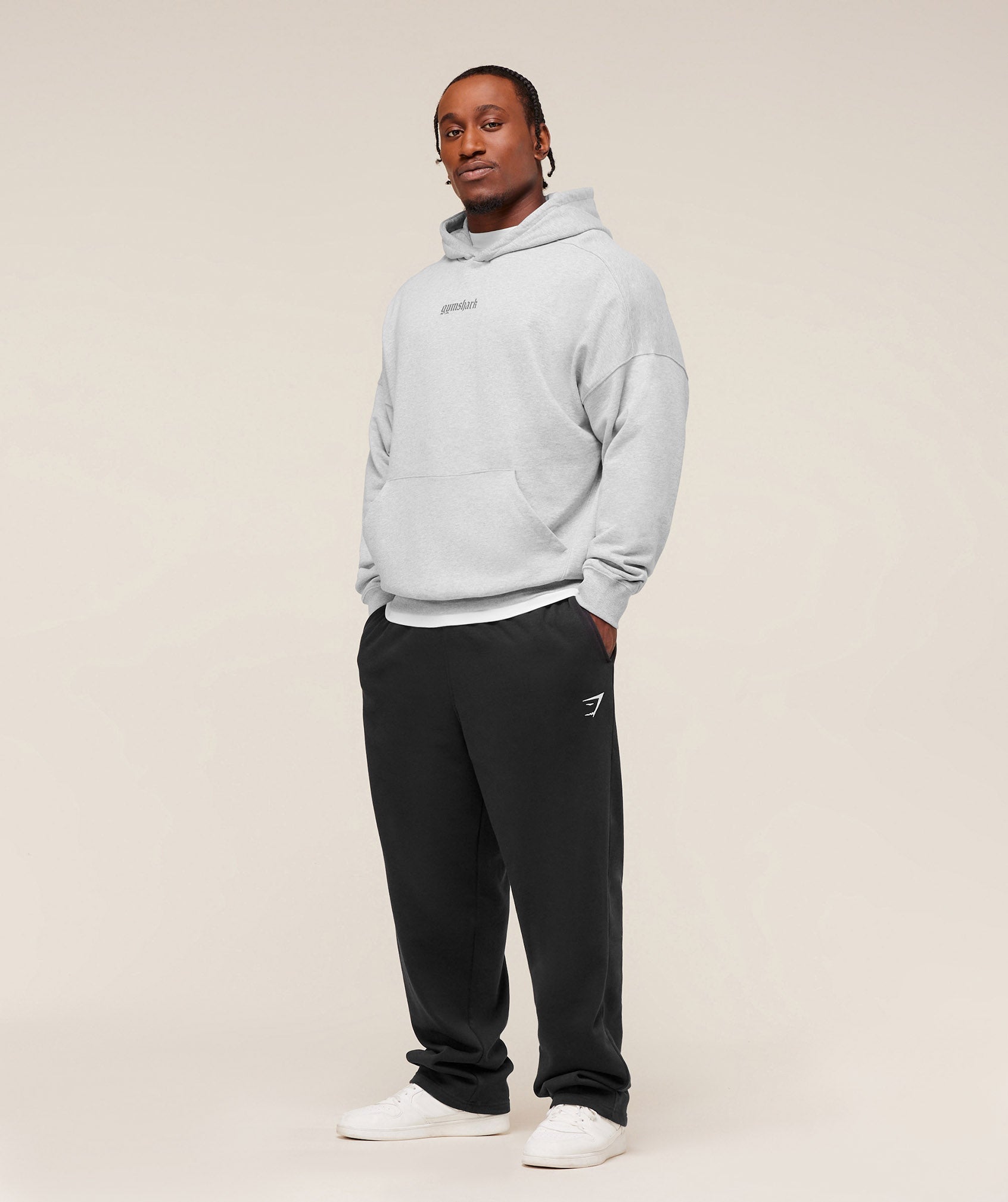 Gymshark Olde English Hoodie Soft Grey Marl
