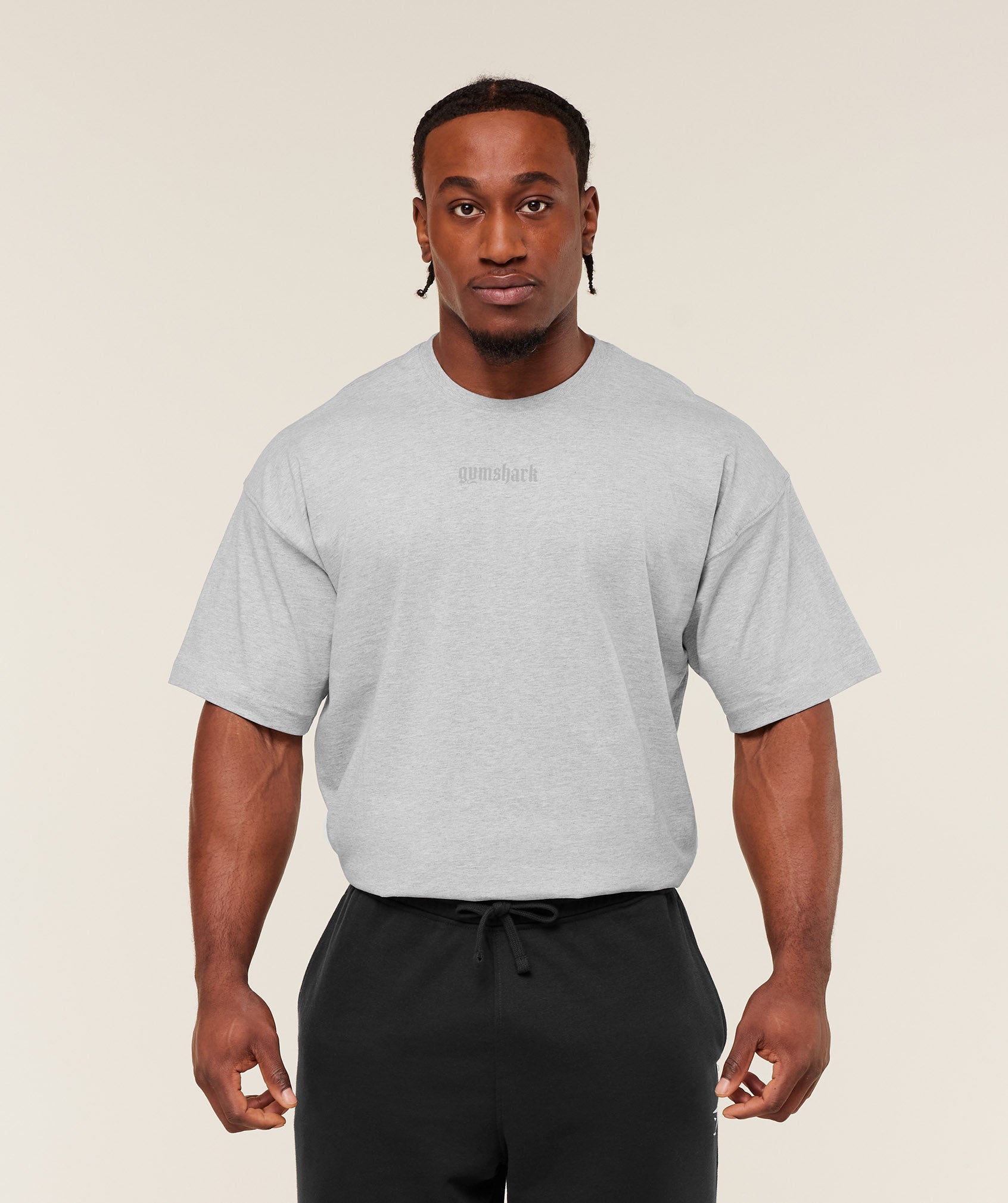 Gymshark Olde English T-Shirt Bros Soft Grey Marl