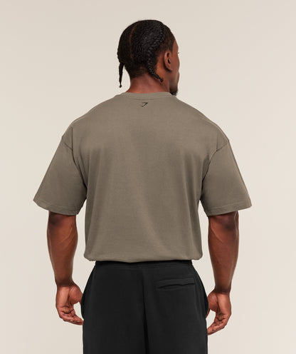 Gymshark Olde English T-Shirt Camo Brown