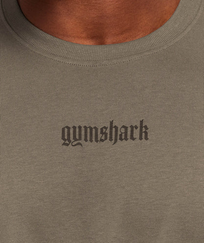 Gymshark Olde English T-Shirt Camo Brown