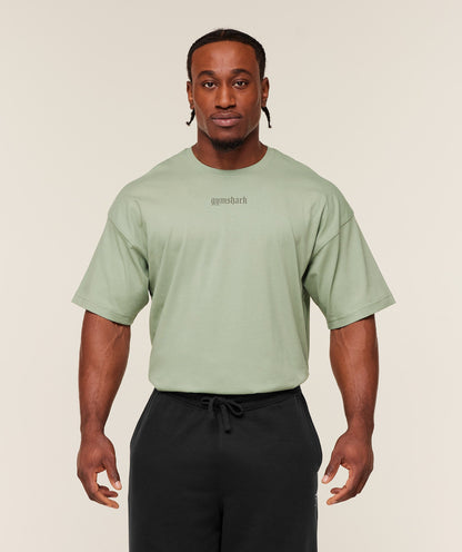 Gymshark Olde English T-Shirt Gs Haze Green