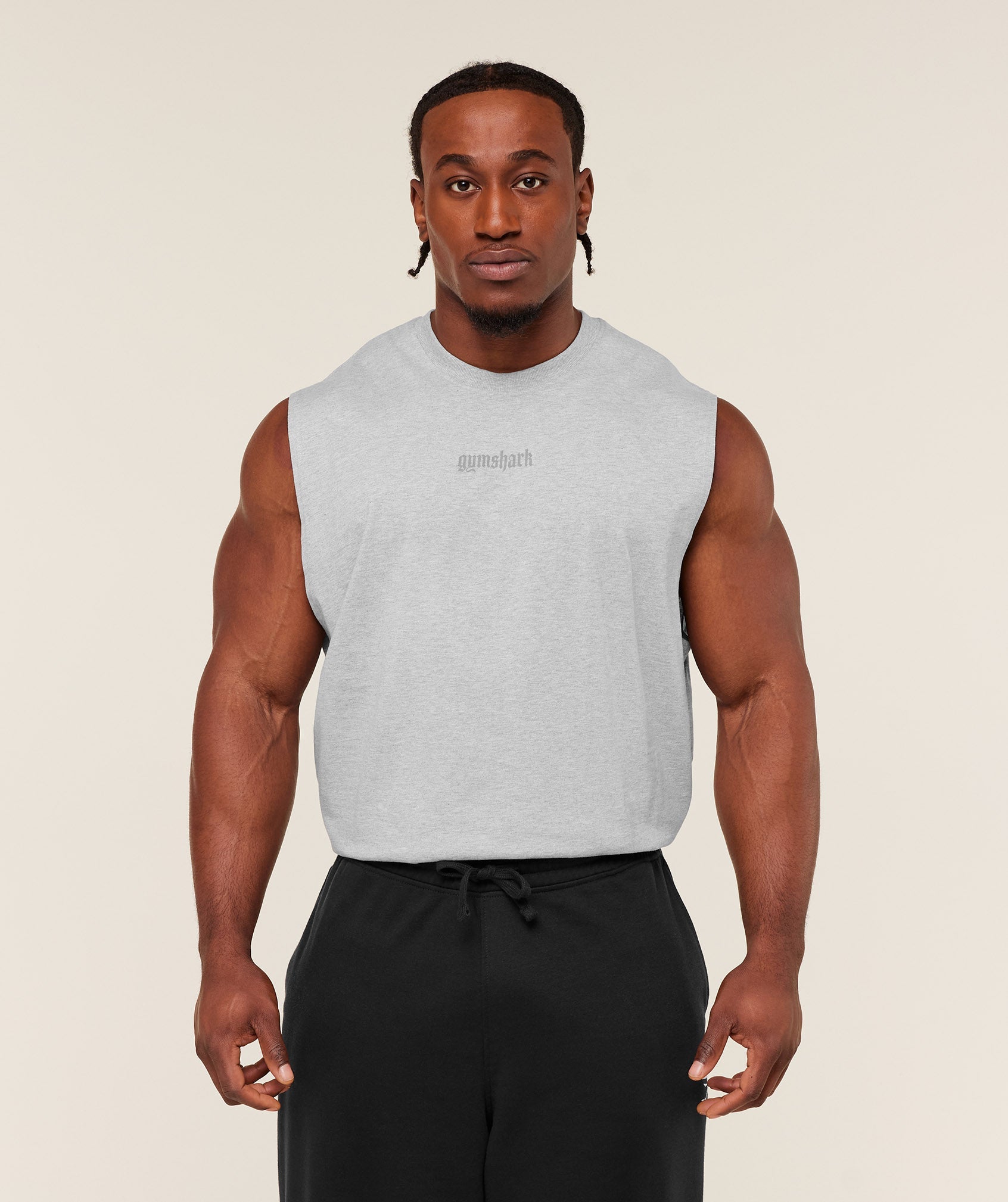 Gymshark Olde English Tank Bros Soft Grey Marl