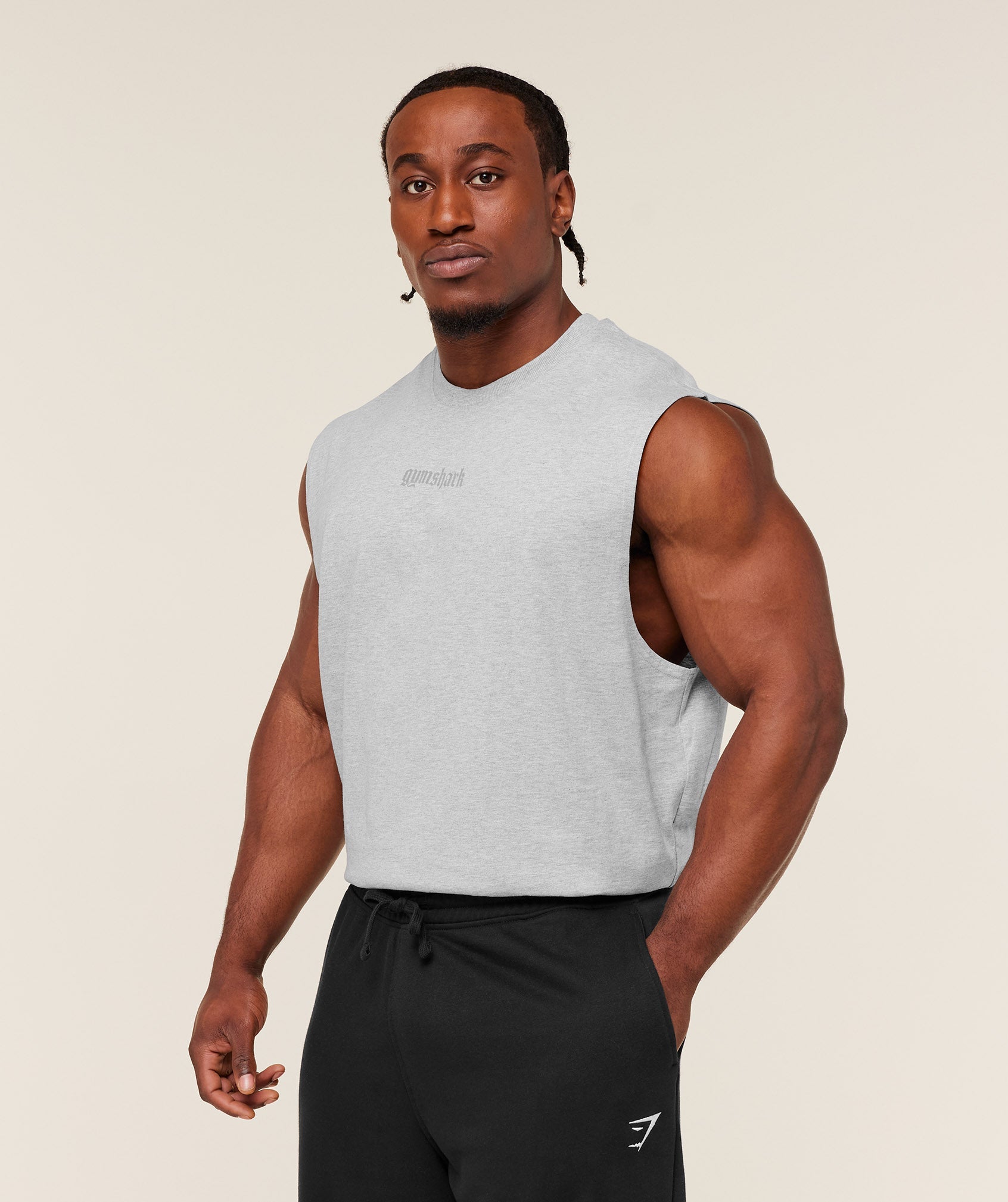 Gymshark Olde English Tank Bros Soft Grey Marl