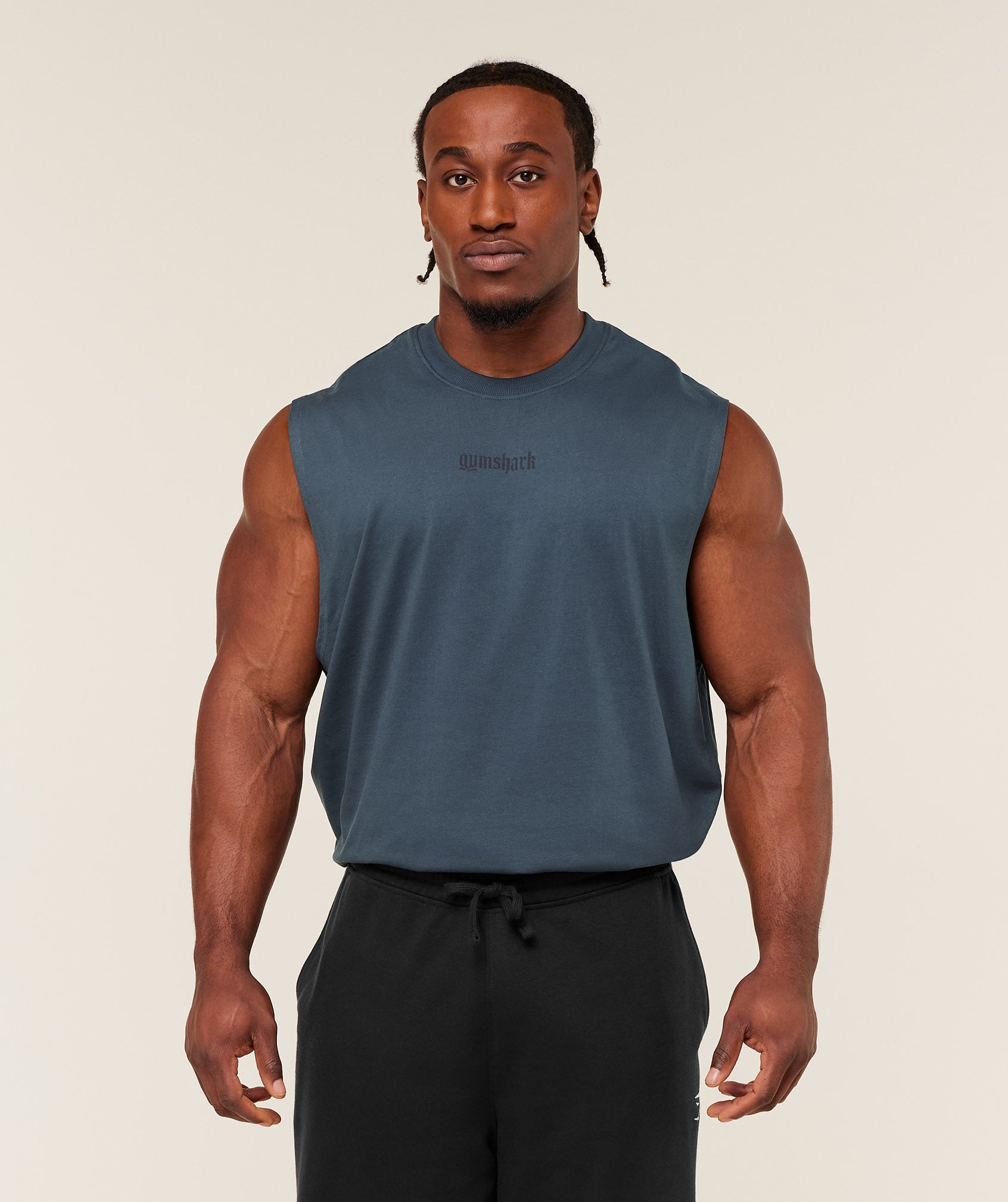 Gymshark Olde English Tank Gs Stealth Blue
