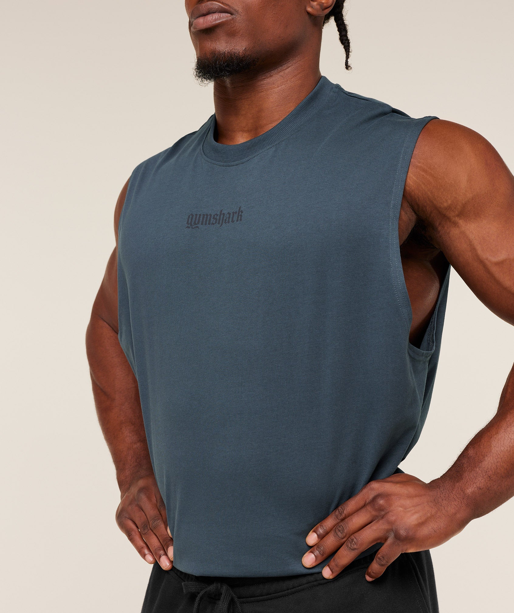 Gymshark Olde English Tank Gs Stealth Blue