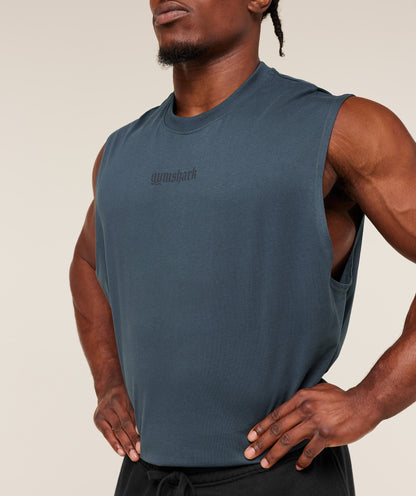 Gymshark Olde English Tank Gs Stealth Blue