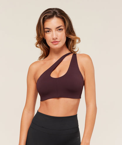 Women's Gymshark One Shoulder Sports Bra Cherry Purple