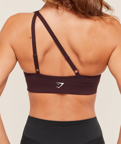 Women's Gymshark One Shoulder Sports Bra Cherry Purple