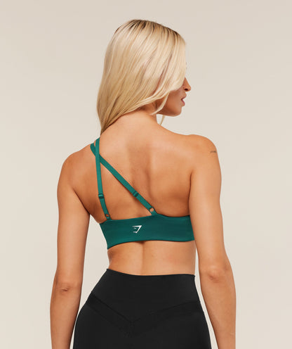 Women's Gymshark One Shoulder Sports Bra Weighted Teal