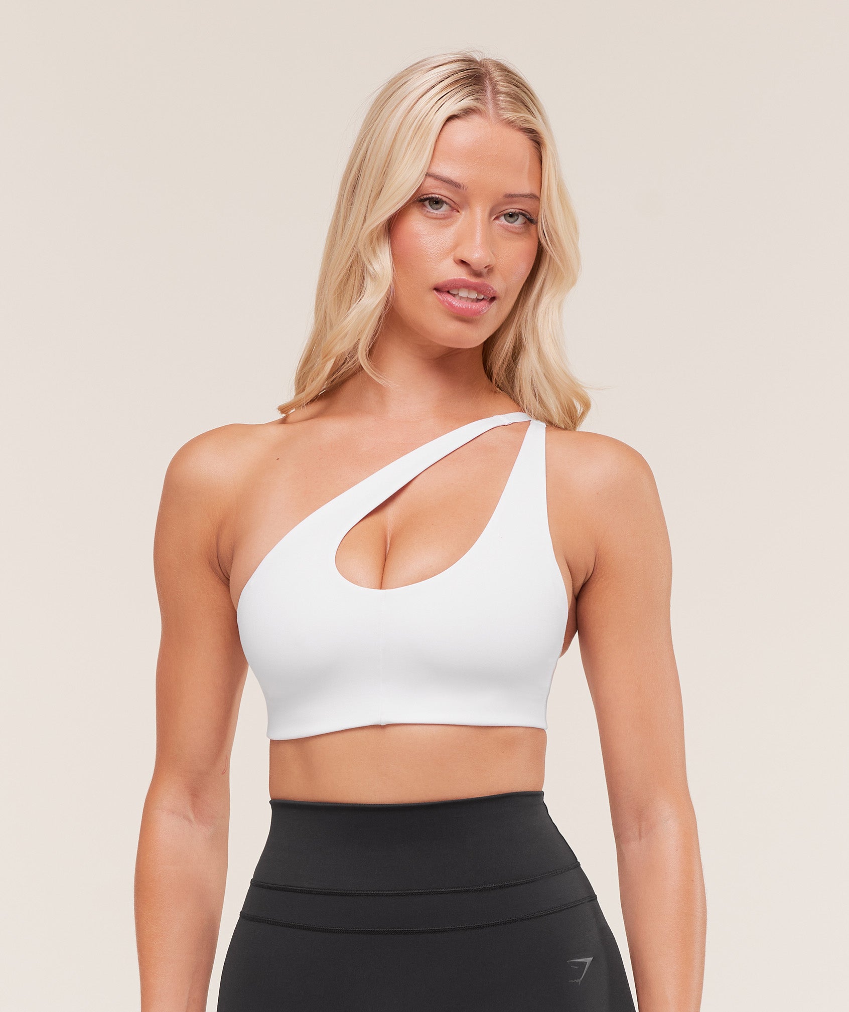 Women's Gymshark One Shoulder Sports Bra White