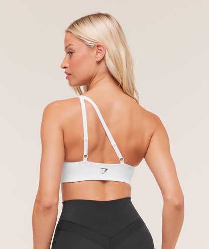 Women's Gymshark One Shoulder Sports Bra White