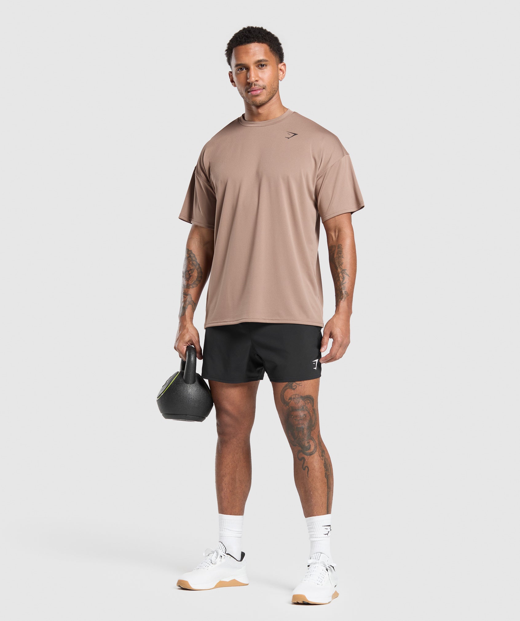 Gymshark Oversized Performance T-Shirt Mocha Mauve