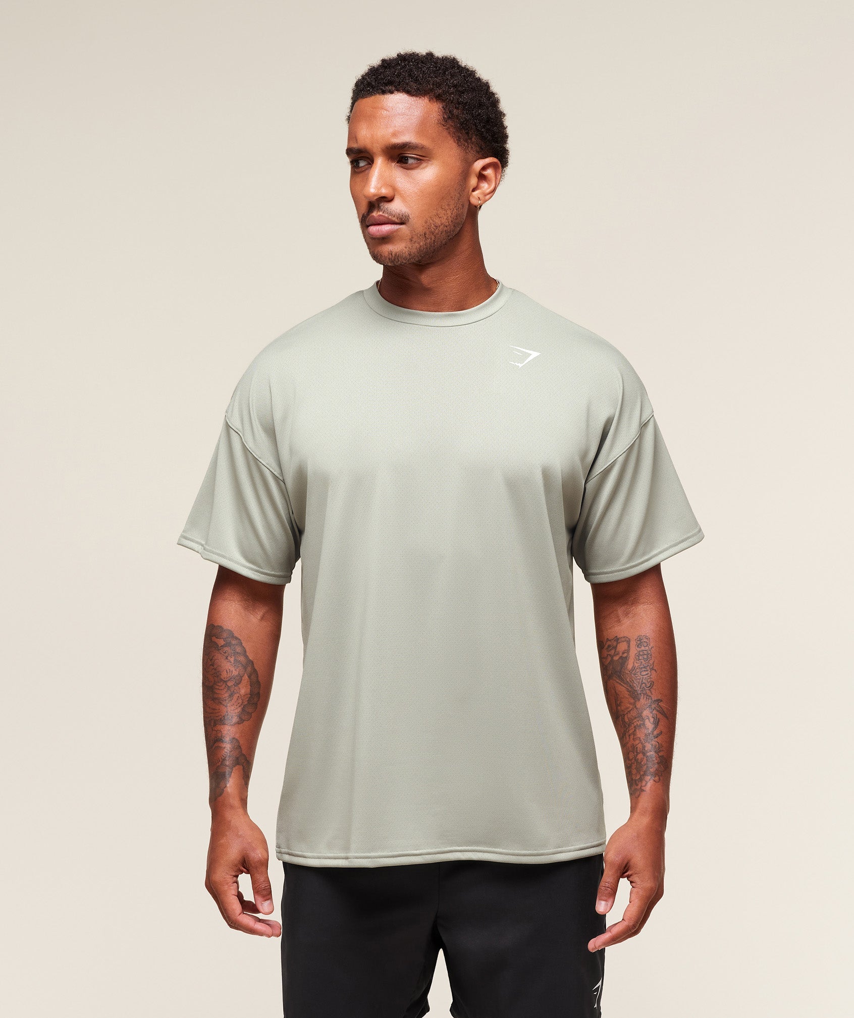Gymshark Oversized Performance T-Shirt Stone Grey