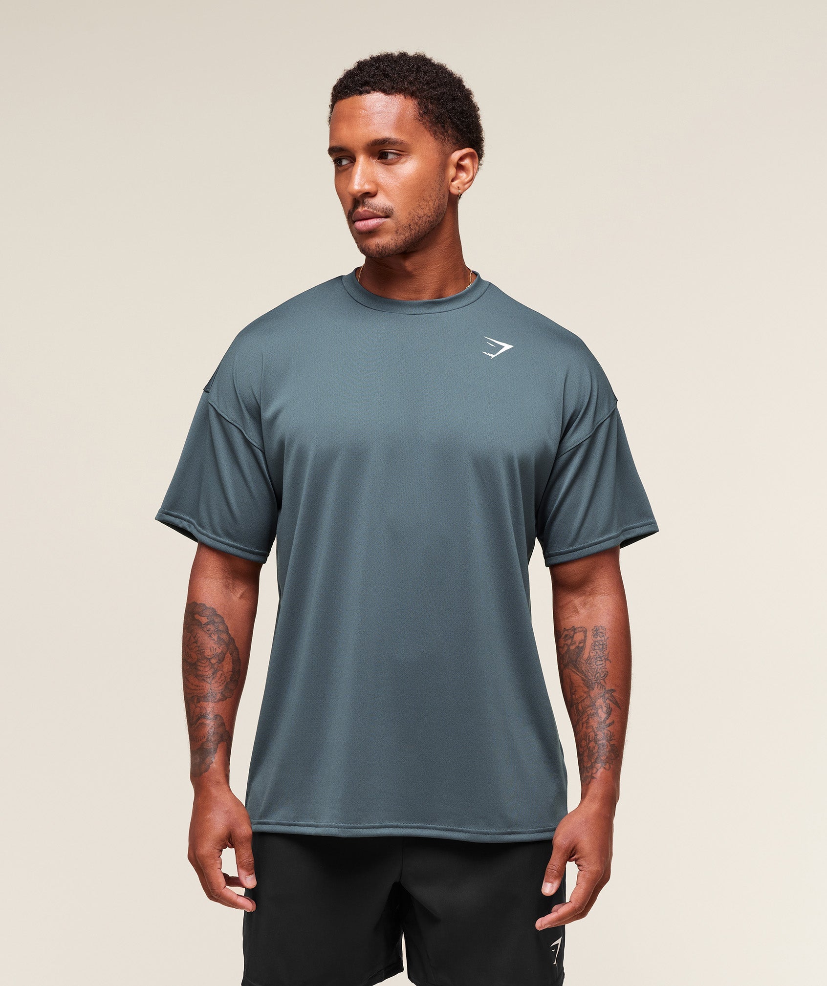 Gymshark Oversized Performance T-Shirt Titanium Blue