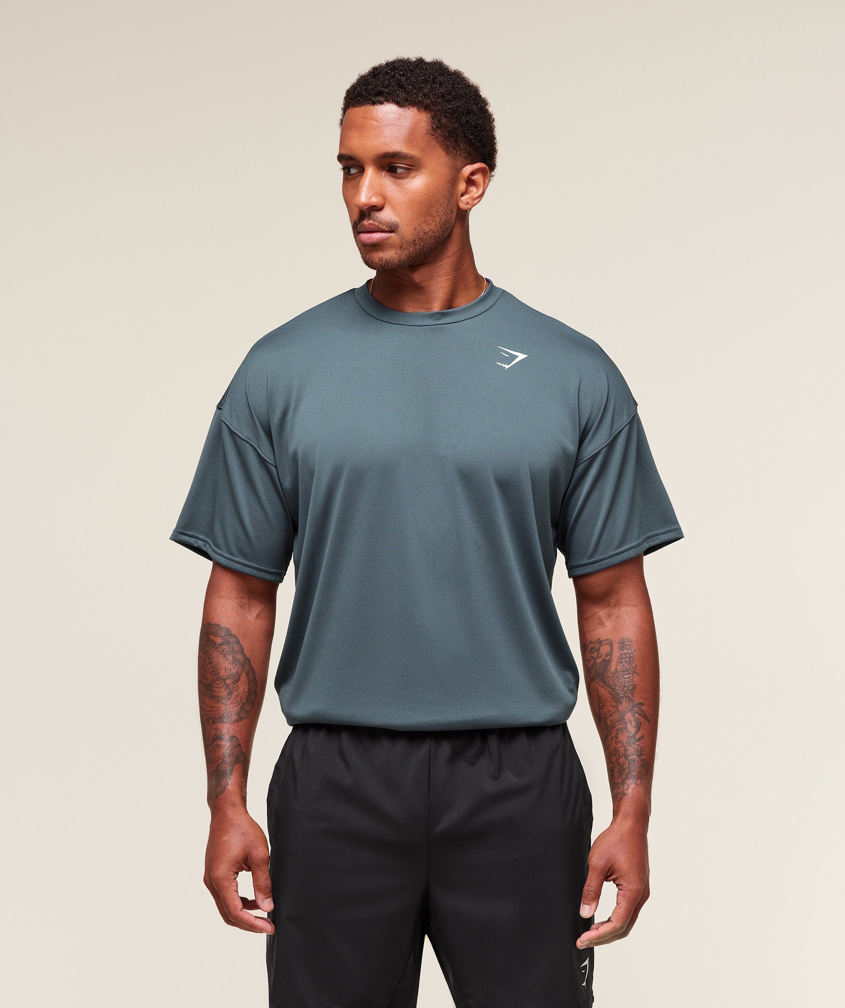 Gymshark Oversized Performance T-Shirt Titanium Blue