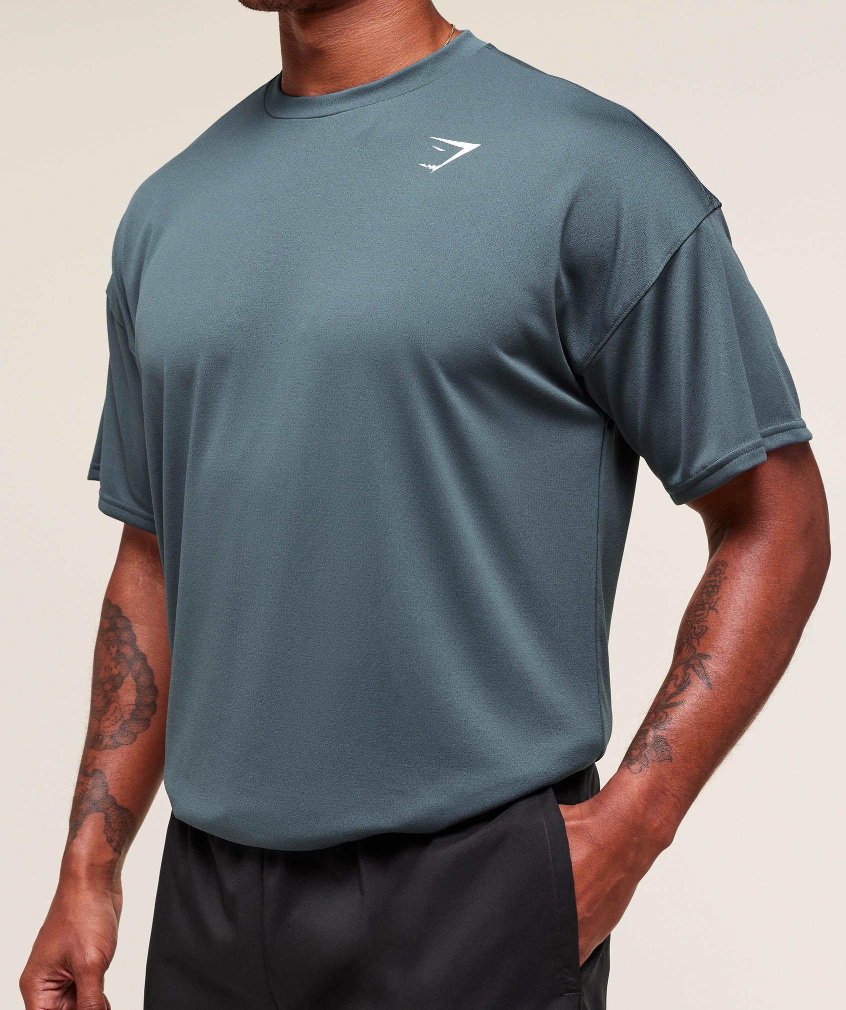 Gymshark Oversized Performance T-Shirt Titanium Blue