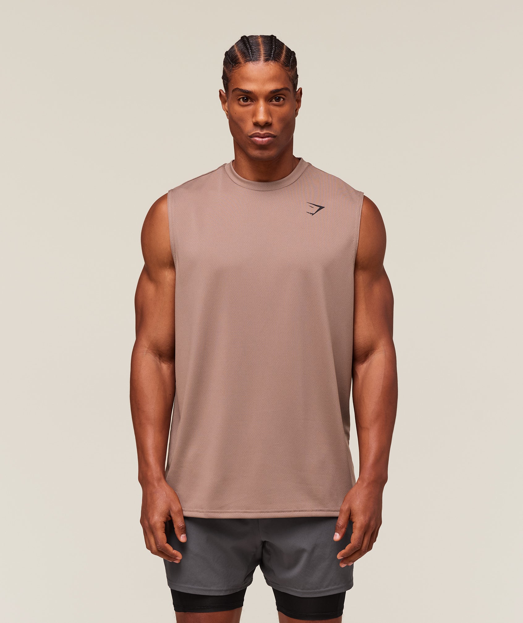 Gymshark Arrival Oversized Tank Mocha Mauve