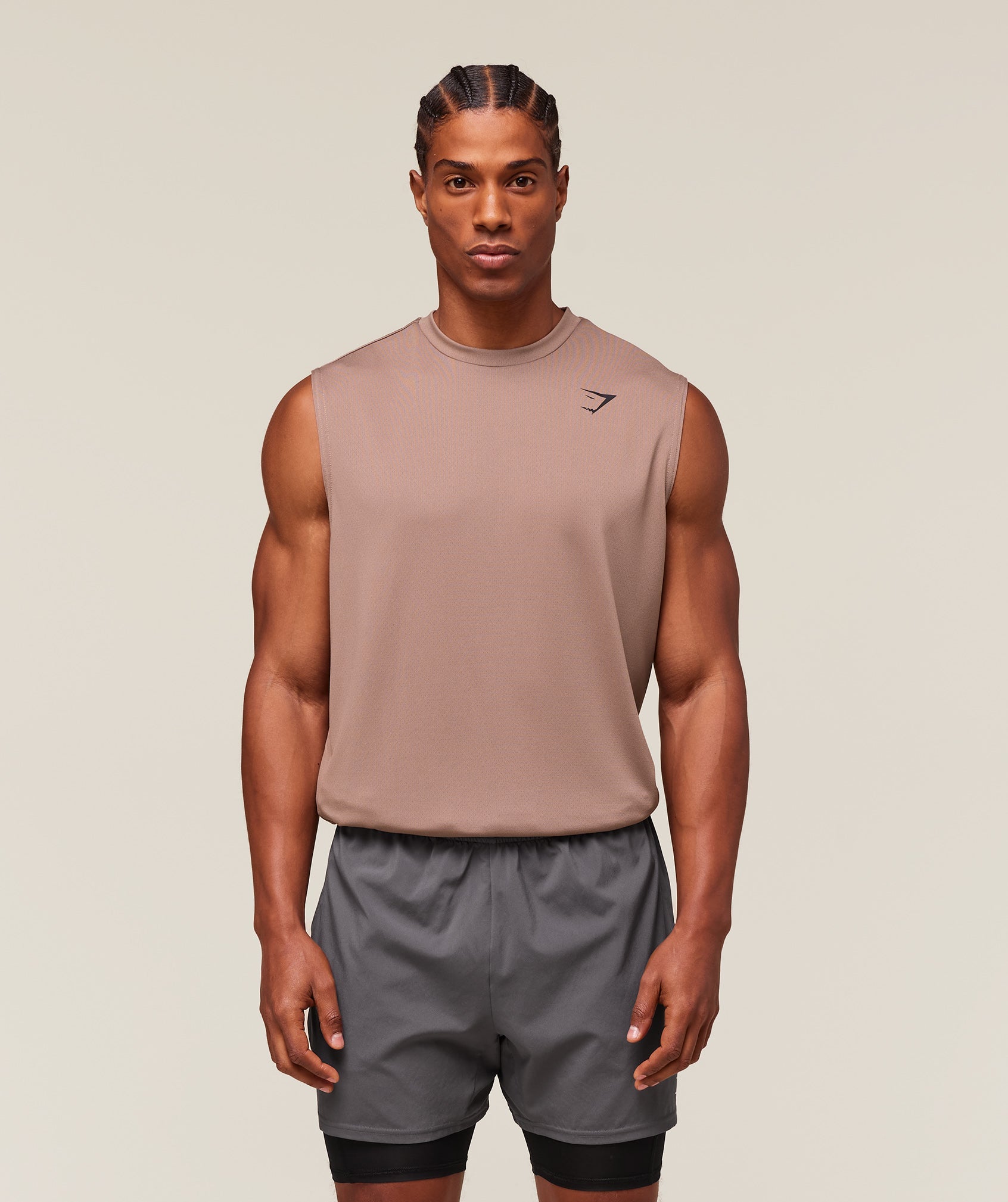 Gymshark Arrival Oversized Tank Mocha Mauve