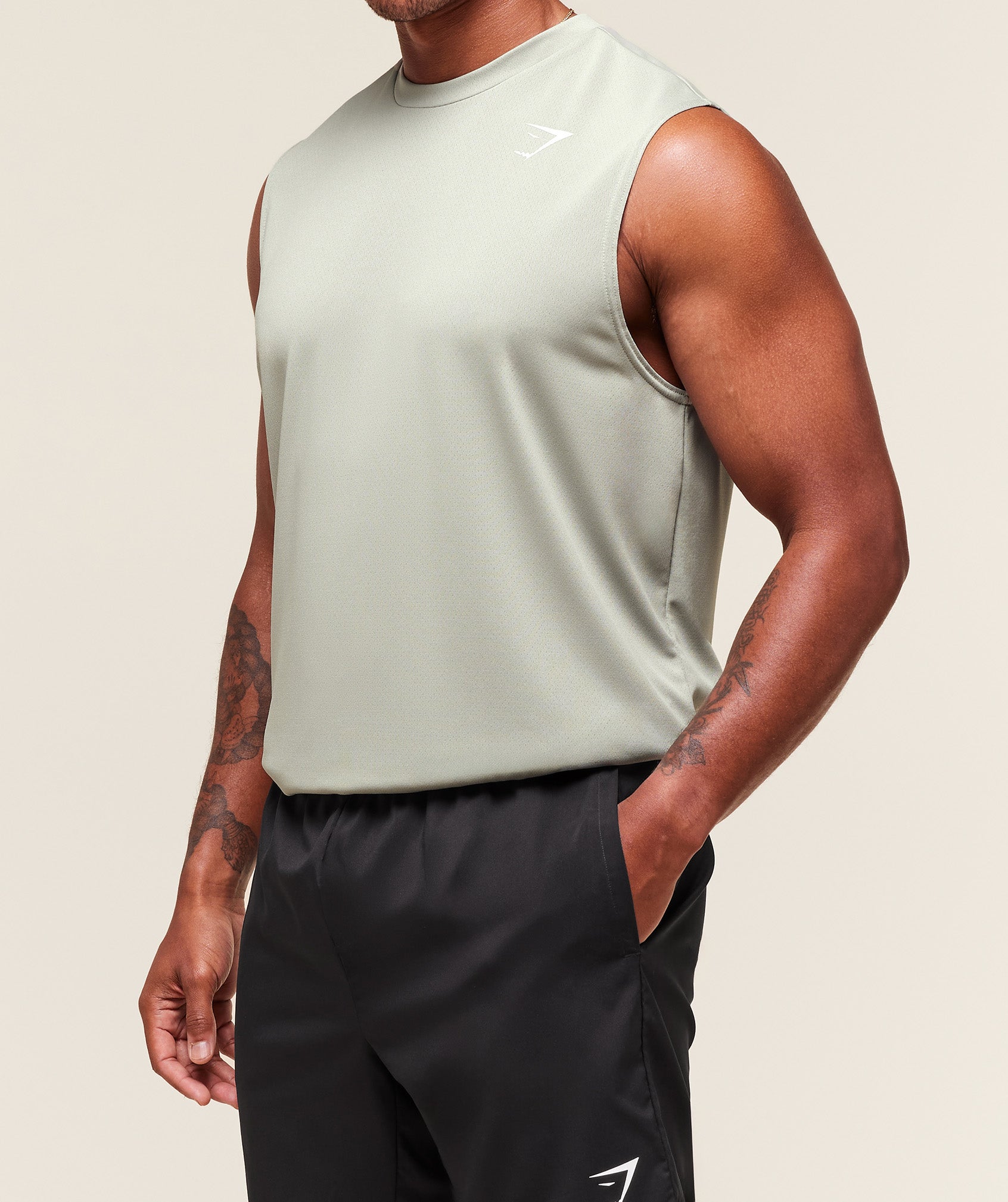 Gymshark Arrival Oversized Tank Stone Grey