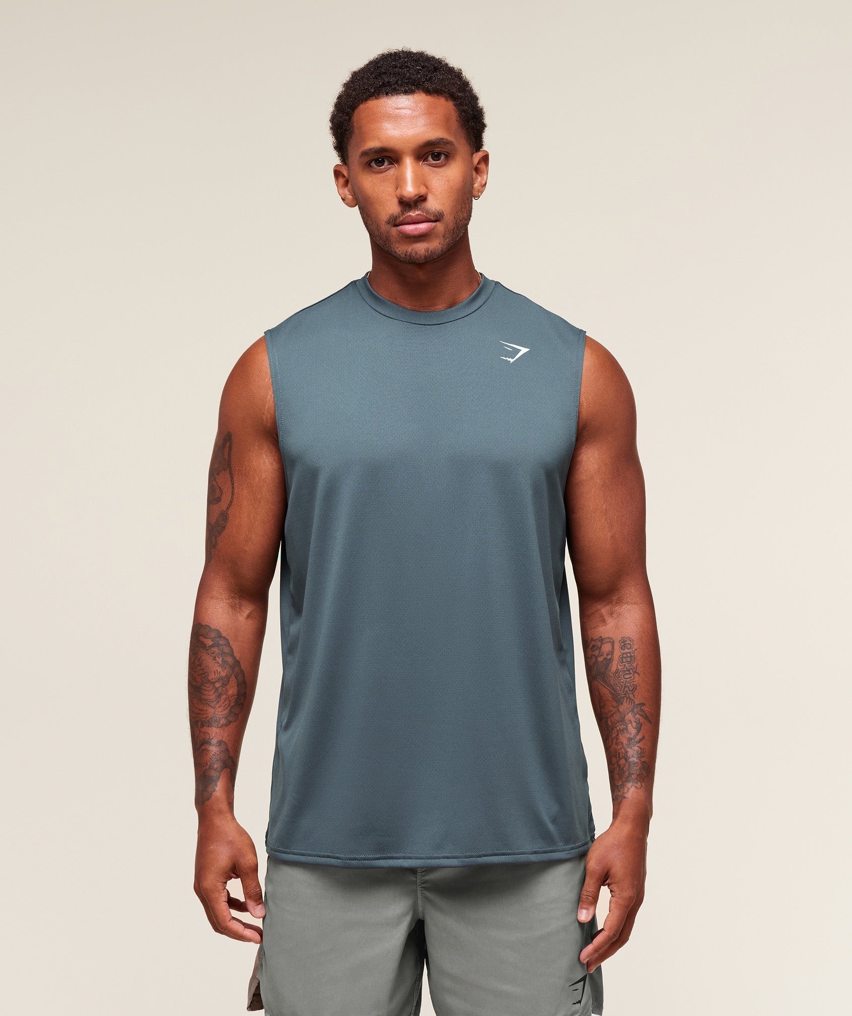 Gymshark Arrival Oversized Tank Titanium Blue