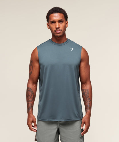 Gymshark Arrival Oversized Tank Titanium Blue