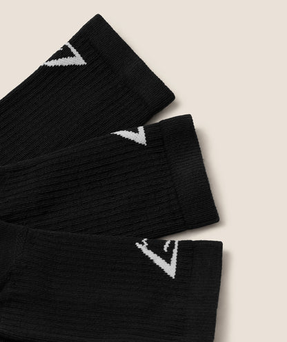 Women's Gymshark Performance Crew Socks 3Pk Gs Black
