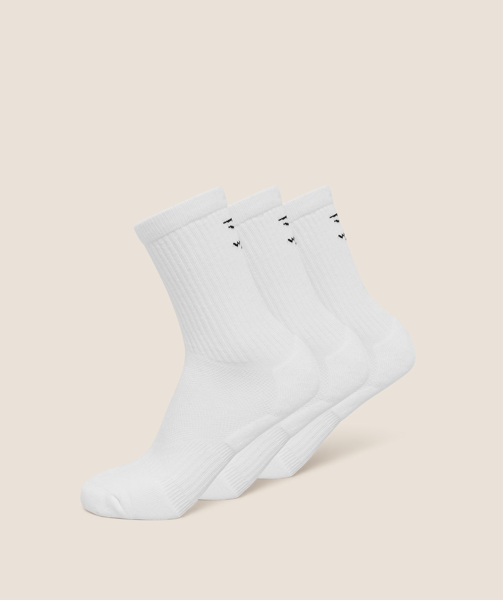 Women's Gymshark Performance Crew Socks 3Pk Gs White