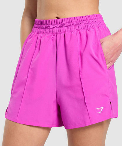 Women's Gymshark Pintuck Shorts Vibrant Pink